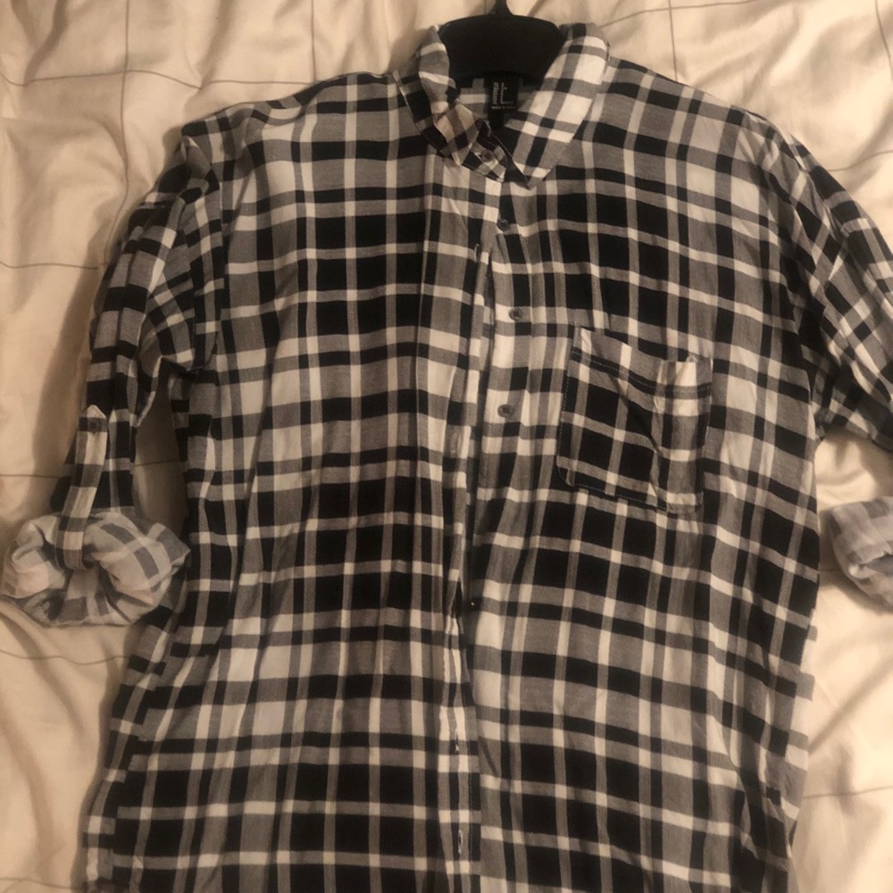 Forever 21 Black and White s Checkered Flannel